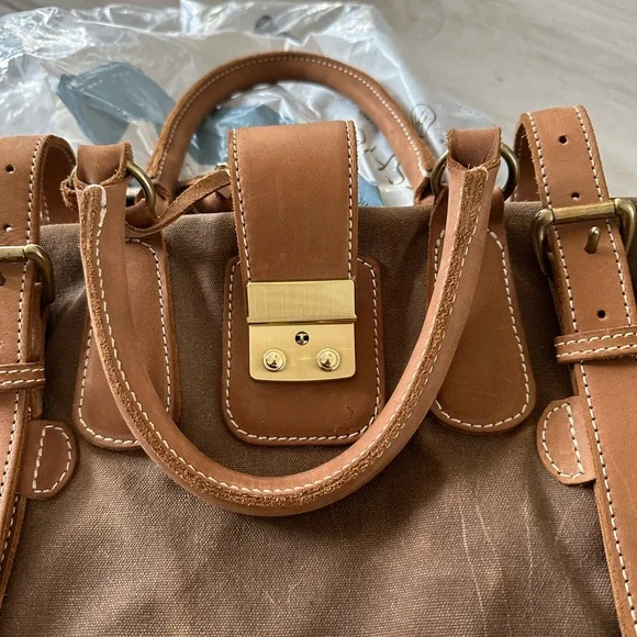 J Peterman Leather & Canvas Travel Bag - Picture 1 of 10